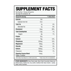 Alpha Nutrition Labs Whey Isolate Cinnamon Crunch nutrition panel highlights high protein, low carbs.