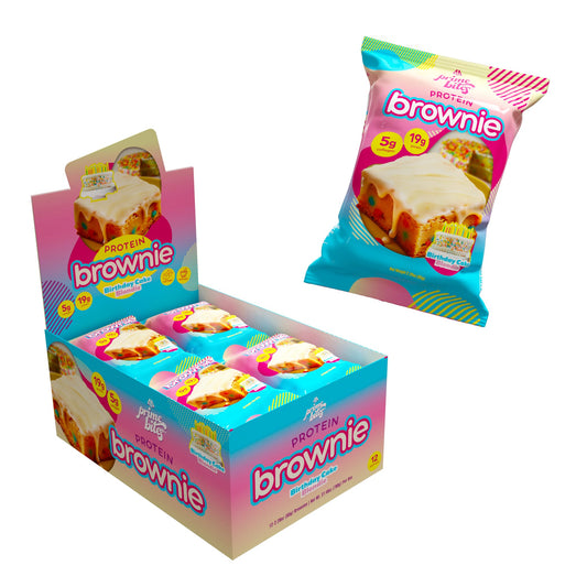 Alpha Prime Prime Bites Birthday Cake Blondie: protein-packed snack for quick energy.