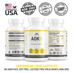 Alpha Rise ADK bottle with label in bright light highlights 3-in-1 design
