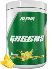 Alpha Supps Alpha Greens Pineapple bottle front promoting daily nutrition