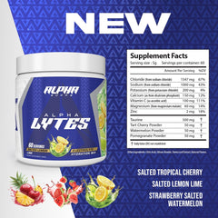 Glass of water with Alpha Lytes Salted Lemon Lime for daily hydration.