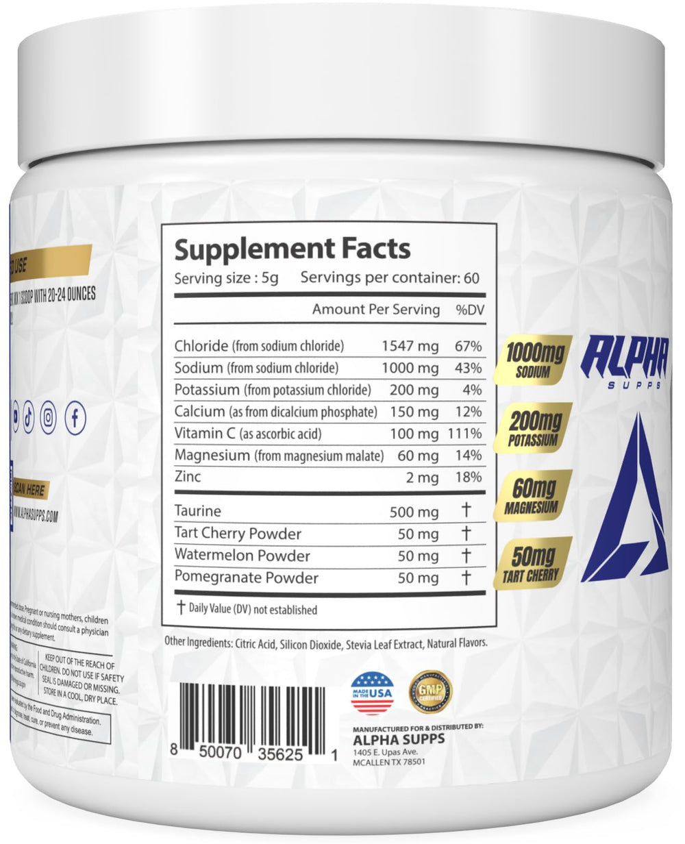 Close-up of minerals in Alpha Lytes ingredients for hydration support.