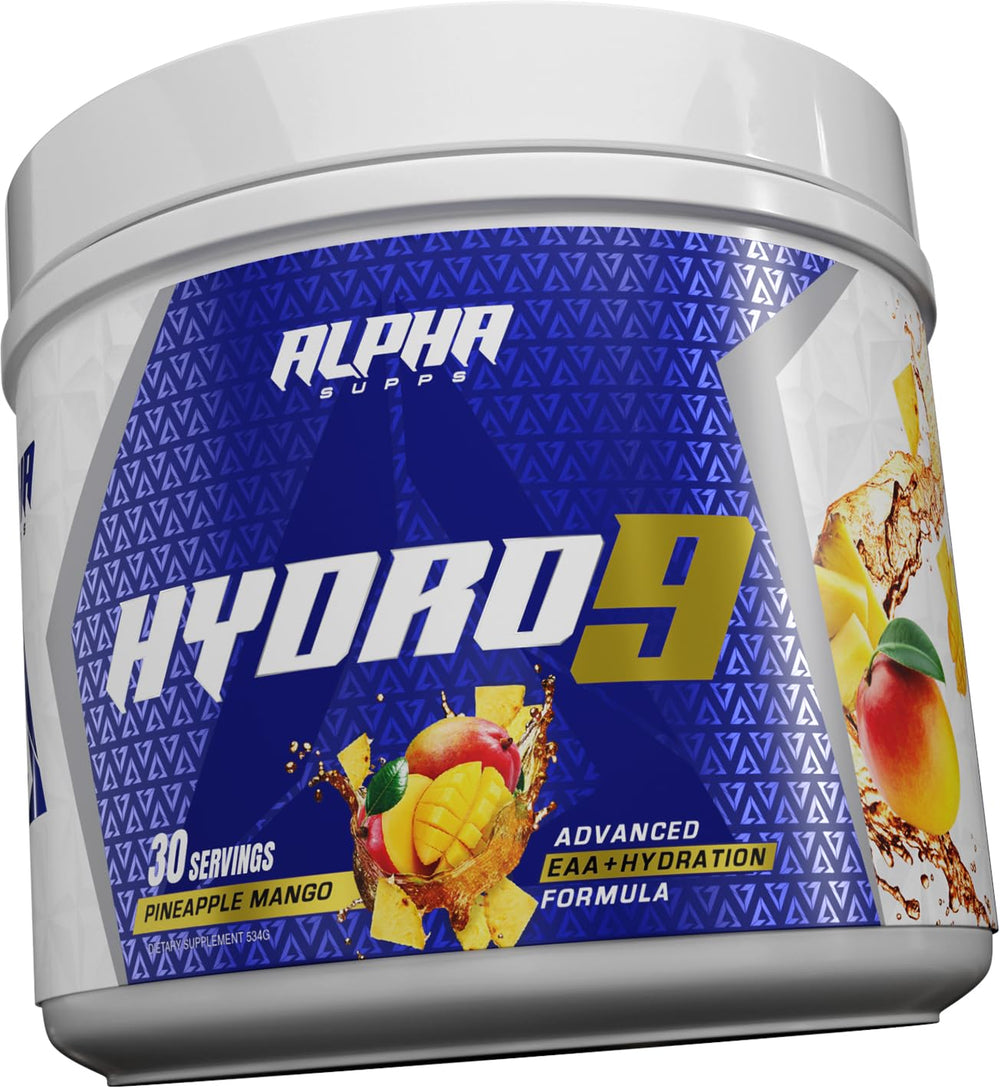 Alpha Supps Hydro 9 Aminos improves hydration and amino acid intake.