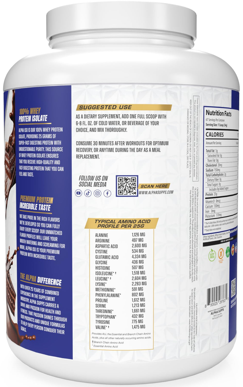 Low lactose and low fat profile shown on packaging aids digestion and everyday protein use.