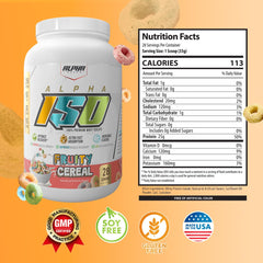 Packaging of Alpha Supps ISO Fruity Cereal flavor