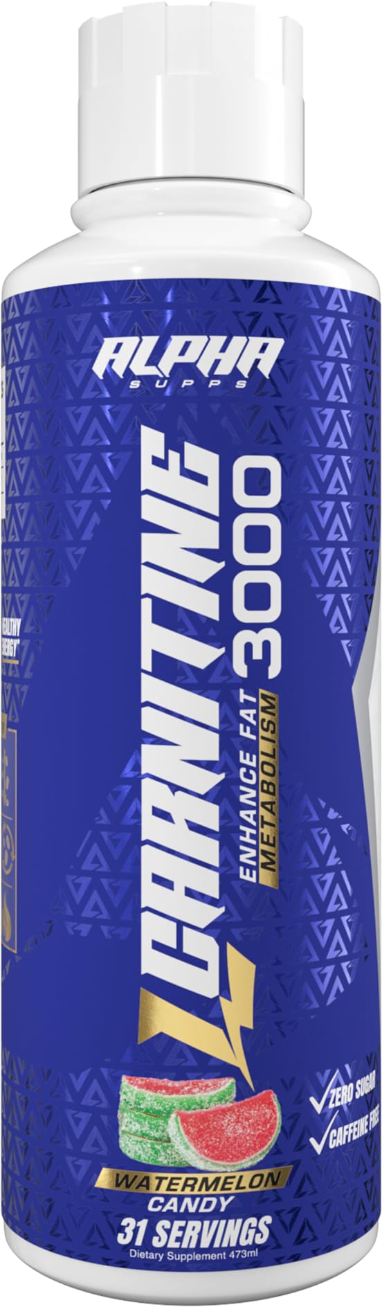 Alpha Supps L Carnitine Liquid 3000 bottle ready for daily use to boost energy