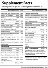 Label detail of Alpha Supps Vites highlighting ingredients and daily use