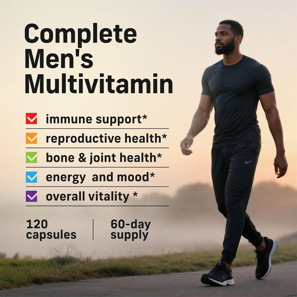 Alpha Tribe men’s multivitamin bottle with black seed oil supports immune wellness.