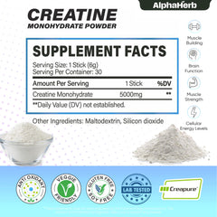 AlphaHerb creatine monohydrate pure unflavoured formula blending smoothly.