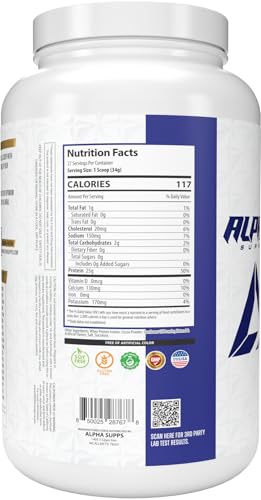 Alpha Supps ISO Chocolate Cake flavor label emphasizing gluten-free option.