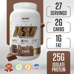 Alpha Supps ISO nutrition panel highlights complete amino acid profile for balanced nutrition.