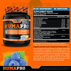 Humapro label closeup showing the amino acid matrix designed for high absorption.