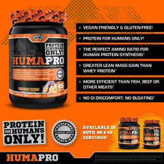 Humapro passion fruit flavor label signals a refreshing vegan option.