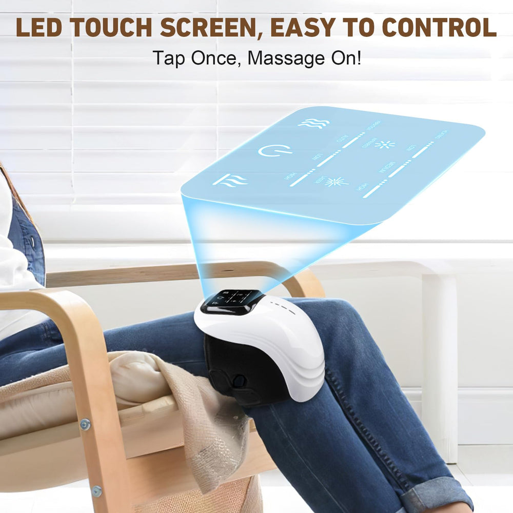 ALSTU knee massager with adjustable strap fitting different knees