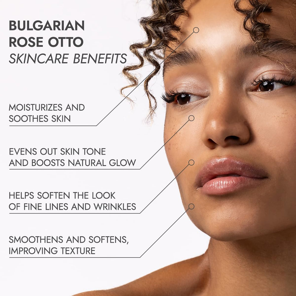 Alteya Organics rose oil with blending idea card for DIY cosmetics.