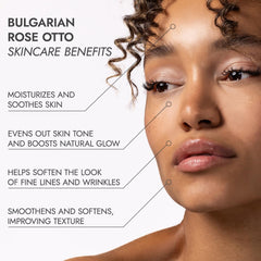 Alteya Organics rose oil with blending idea card for DIY cosmetics.