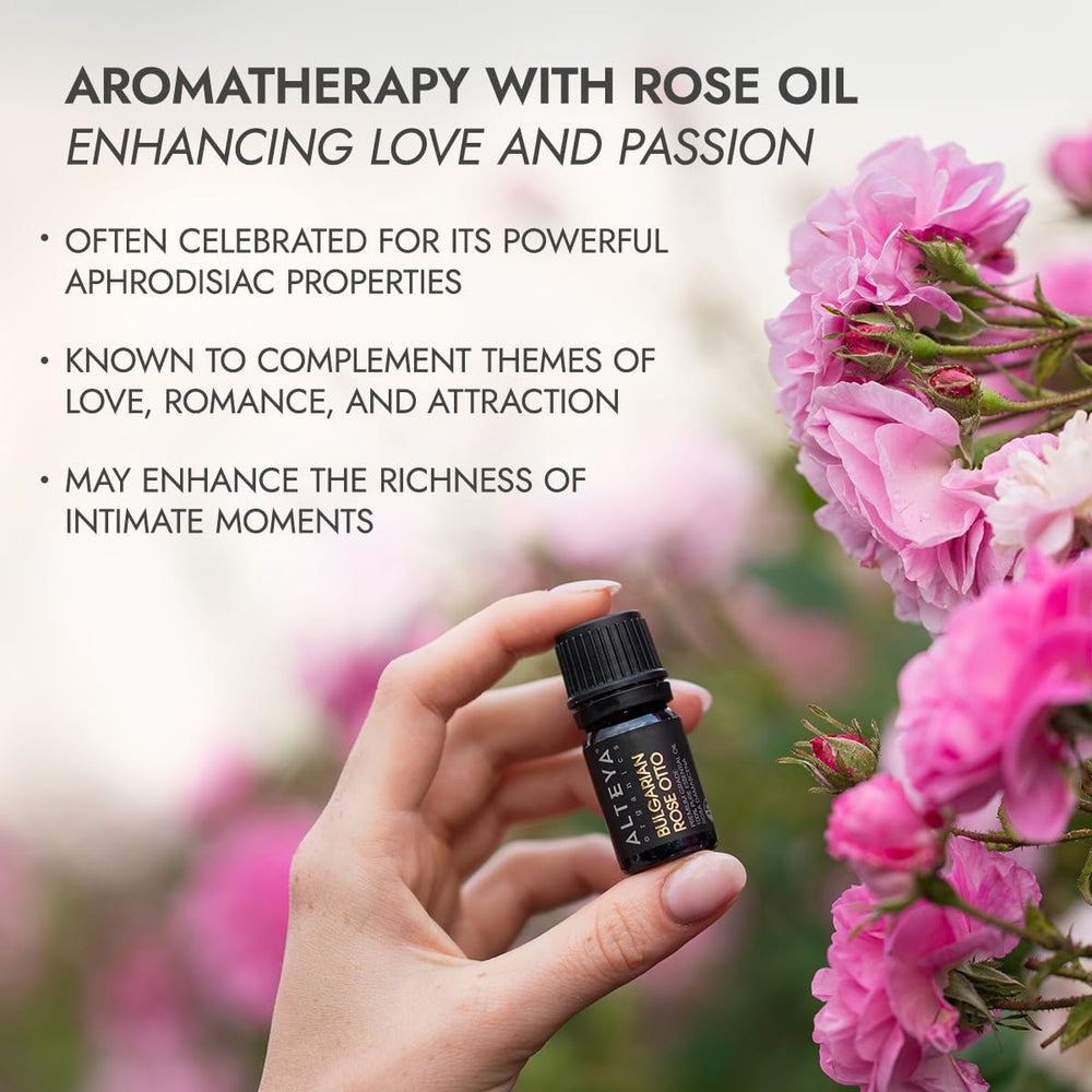 Alteya Organics Rose Essential Oil sample bottle ideal for trying first.