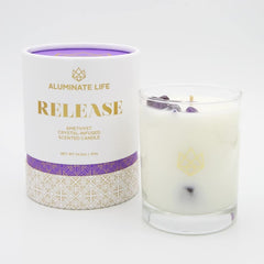 Aluminate Life lavender-bergamot-frankincense scented candle for calming evenings.