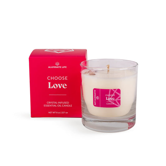 Aluminate Life luxury candle front view with reusable glass jar for elegant decor