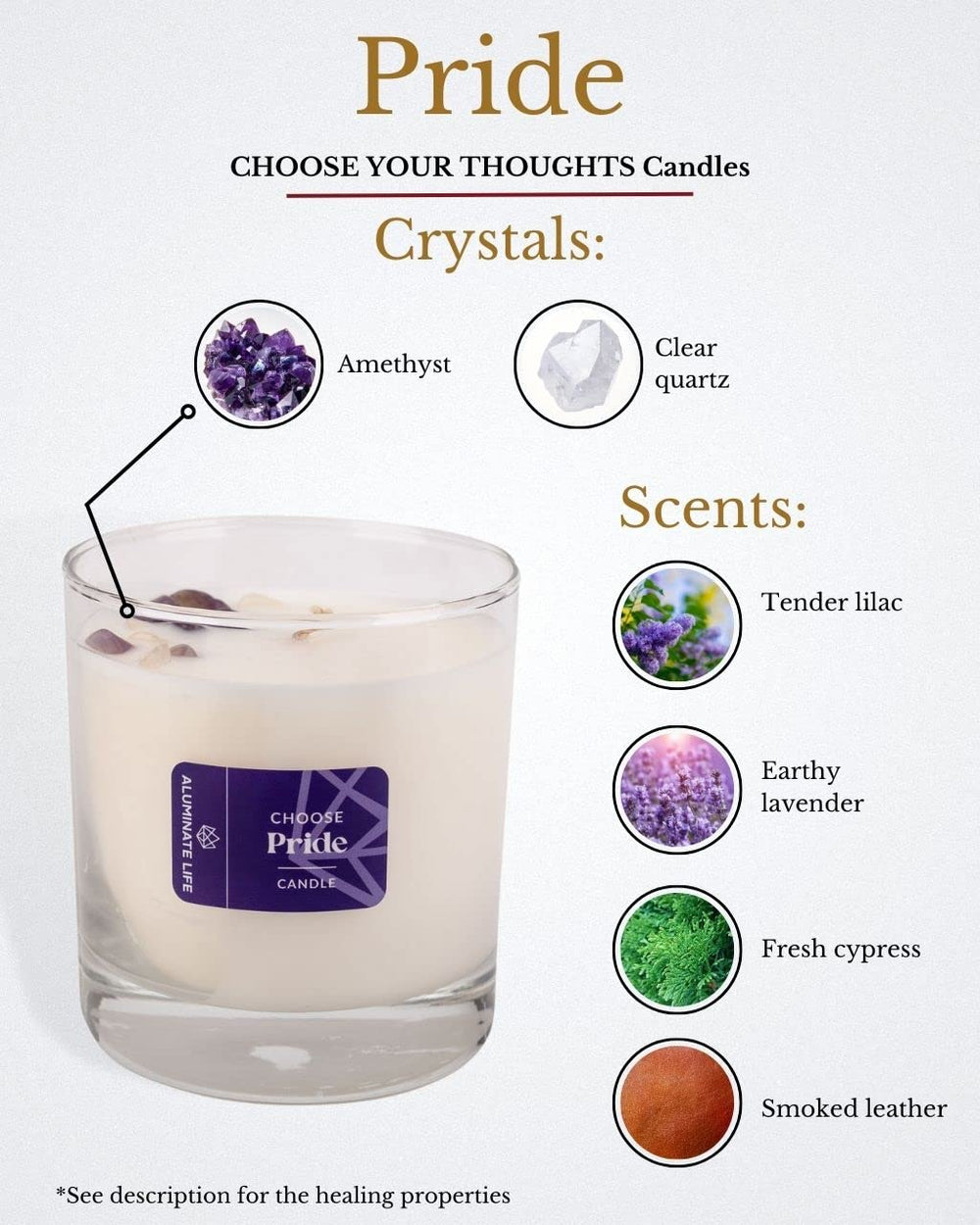 Aluminate Life Pride Edition lilac lavender cypress leather scent for tranquil evenings