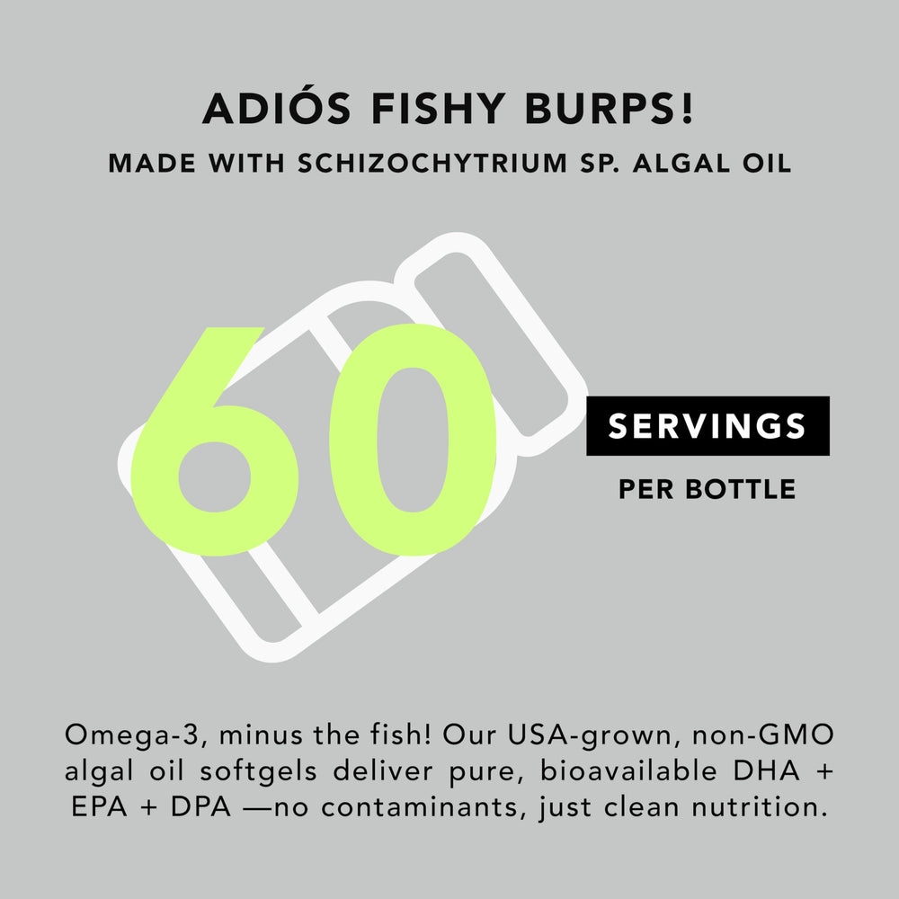 AMANDEAN vegan omega-3 capsule close-up demonstrates sustainable algae source.