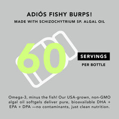 AMANDEAN vegan omega-3 capsule close-up demonstrates sustainable algae source.