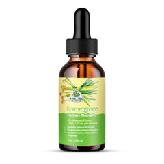 Amazing Botanicals Lemongrass tincture bottle supports daily wellness and citrus aroma.