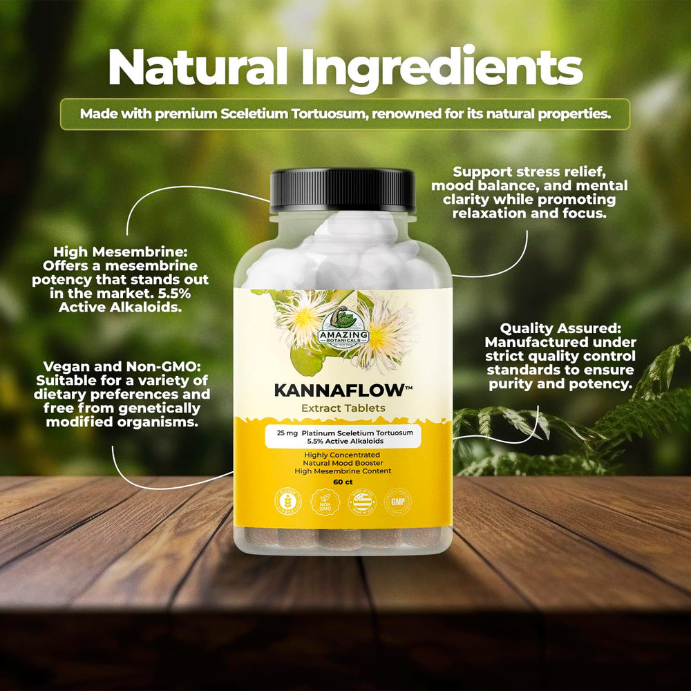 Amazing Botanicals Platinum Sceletium label highlights high mesembrine potency.