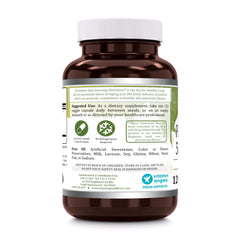 Close-up of Amazing Flora veggie capsules pack showing non-GMO and gluten-free