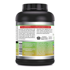 Amazing Formulas Grass Fed Whey Protein powder jar showcasing non-GMO and gluten-free ingredients.