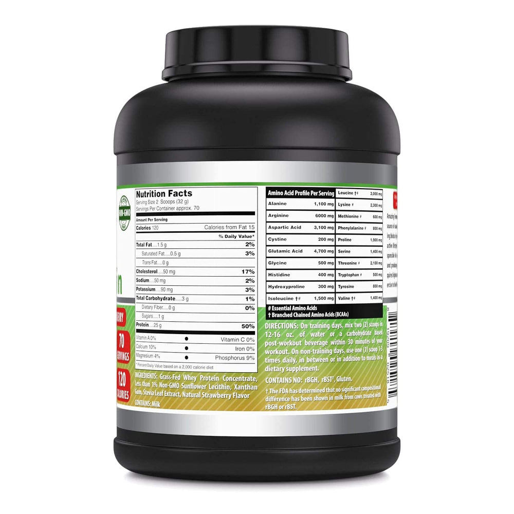 Amazing Formulas Strawberry shake glass demonstrating tasty protein option for recovery.