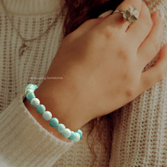 Amazing Gemstone Amazonite Bracelet packaging in zip bag ready for gifting