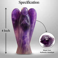 Amethyst Angel resting in a velvet pouch, ready for gifting and safekeeping.