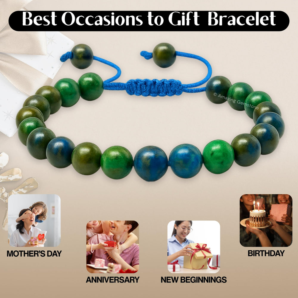 Amazing Gemstone authenticity certificate included with each azurite bracelet.