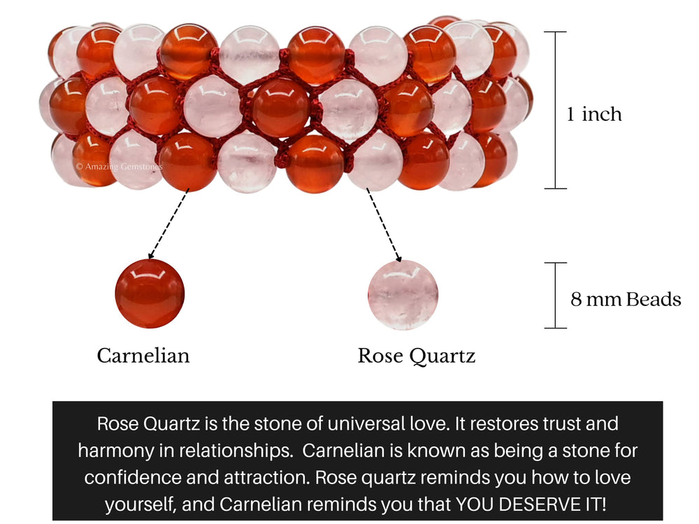 Amazing Gemstone bracelet detail card explains stone meanings and benefits