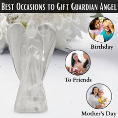 Amazing Gemstone Clear Quartz Angel figurine serves as a pocket guardian on the go.