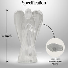 Amazing Gemstone Clear Quartz Angel with velvet pouch ready for gifting.