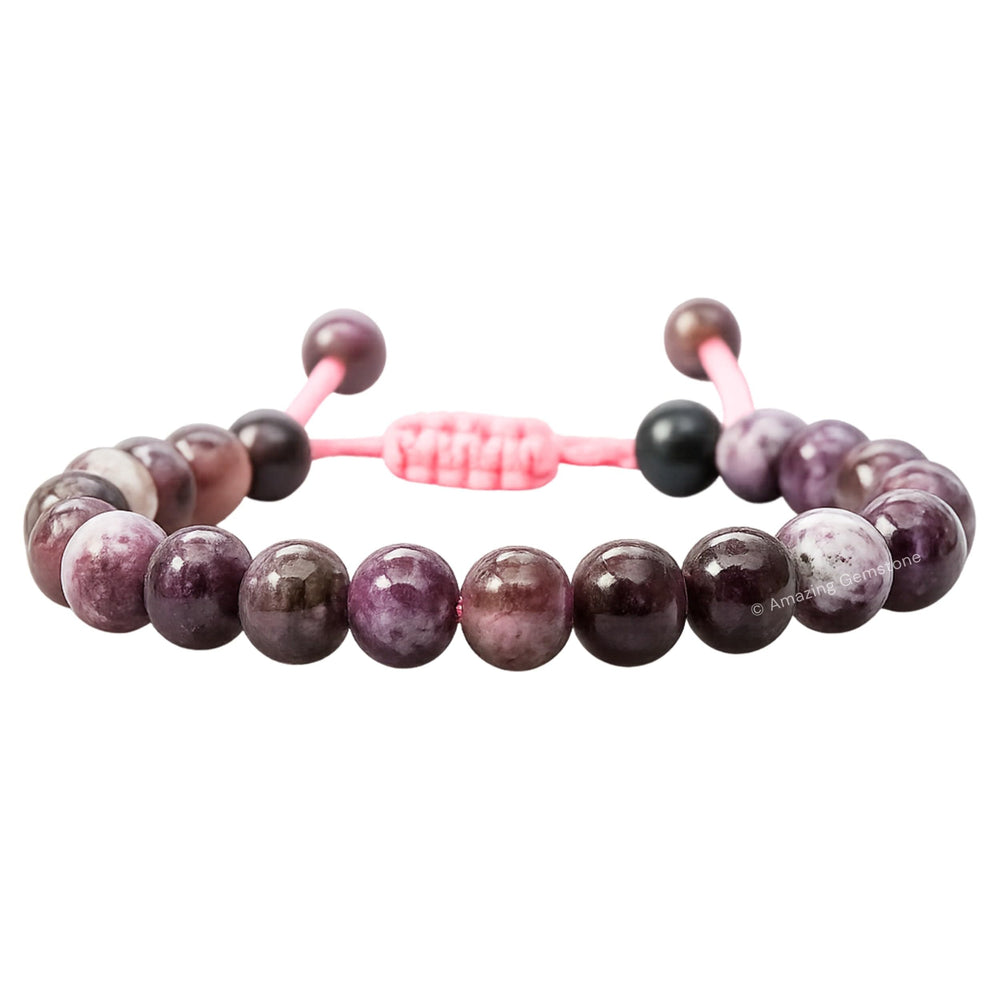Amazing Gemstone Eudialyte bracelet with 8mm beads in natural tones for grounding.