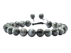Amazing Gemstone Grey Cats Eye Bracelet on wrist for everyday grounding.