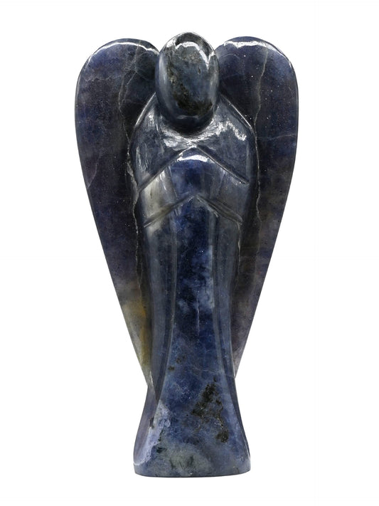 Amazing Gemstone Iolite Angel 4-inch crystal figurine for calm energy and protection
