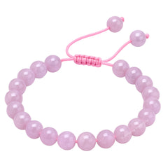 Amazing Gemstone Kunzite Bracelet close up beads highlighting natural color for calm moments