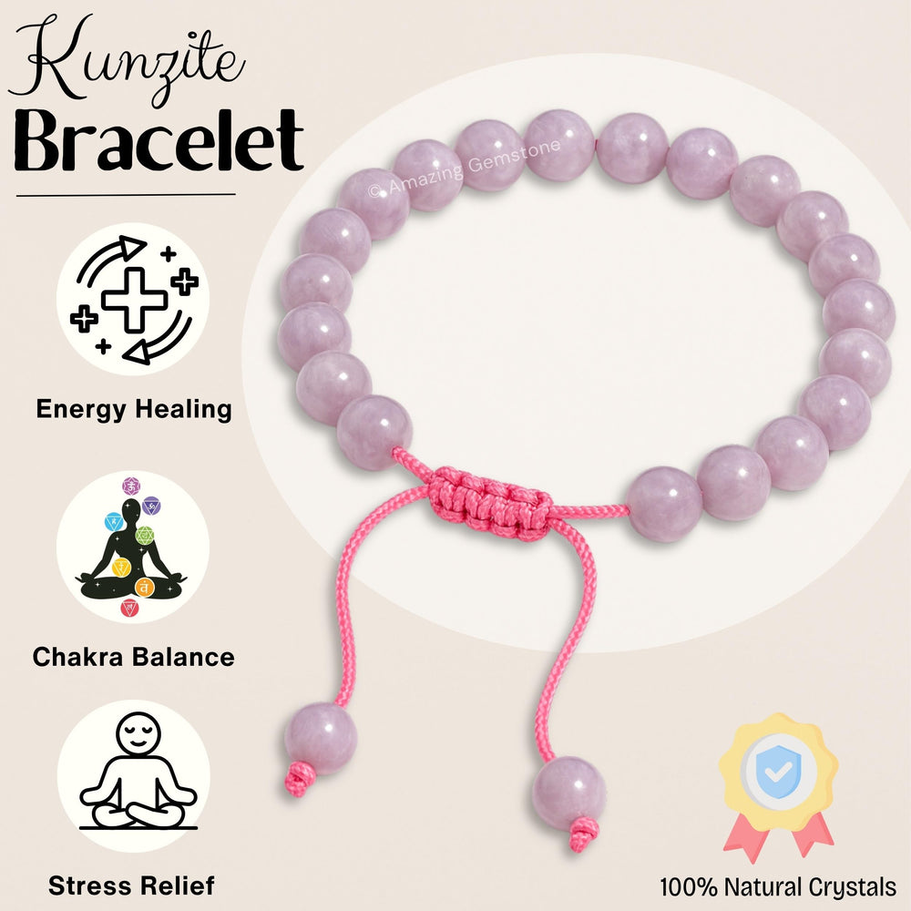 Amazing Gemstone Kunzite Bracelet packaging in zip bag ready for gifting