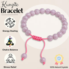 Amazing Gemstone Kunzite Bracelet packaging in zip bag ready for gifting