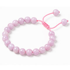 Amazing Gemstone Kunzite Bracelet worn on wrist showcasing 8mm gemstone beads
