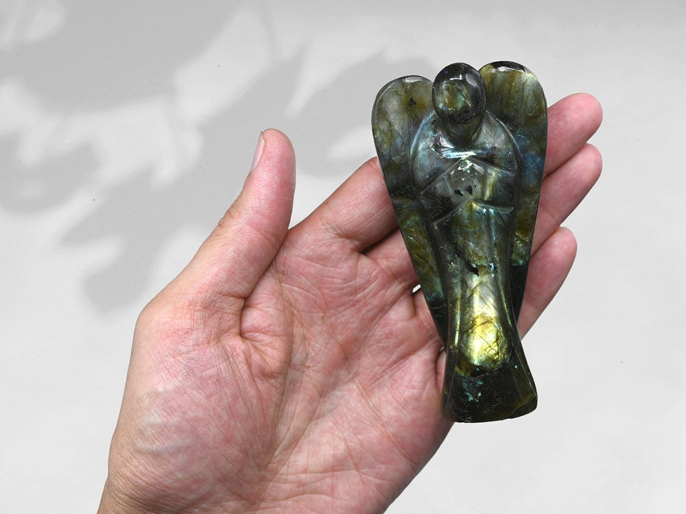 Amazing Gemstone Labradorite Angel wings reflect shimmer and earthy energy