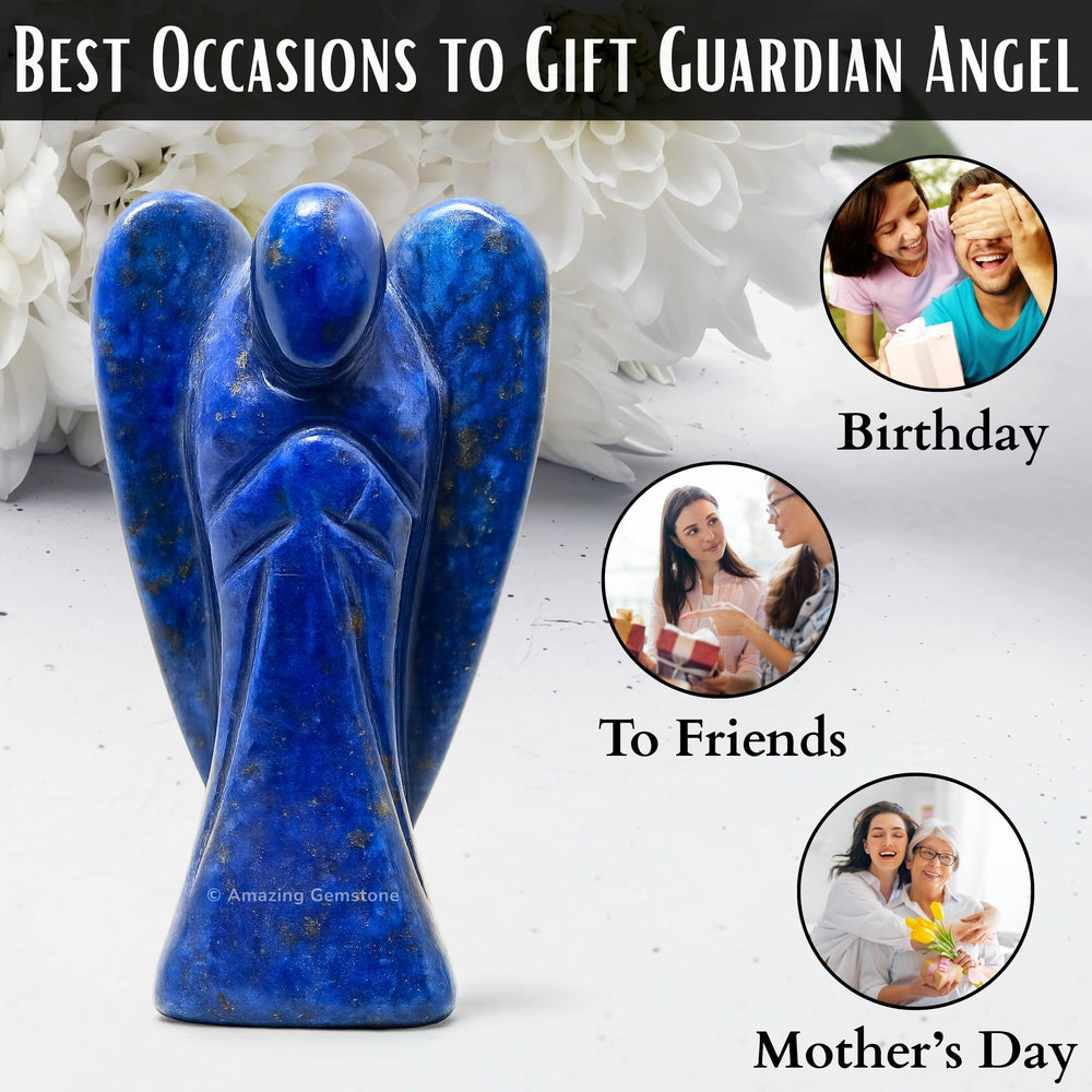 Amazing Gemstone Lapis Lazuli Angel certificate of authenticity included for added assurance.