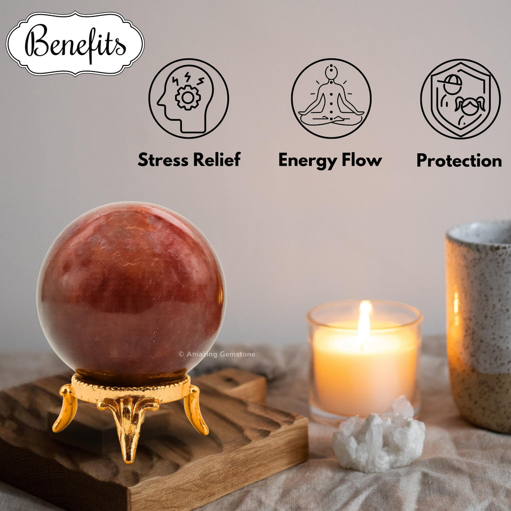 Amazing Gemstone meditation ball used as a focal point in a calm setup