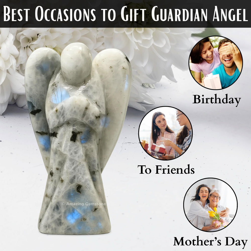 Pocket guardian angel statue from Amazing Gemstone for desk or shelf.