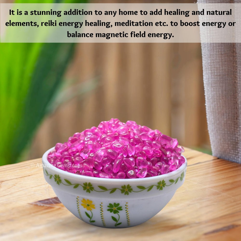 Amazing Gemstone Rose Aura Quartz chips for fountains and water features.