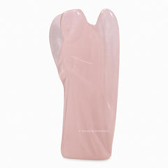 Amazing Gemstone Rose Quartz Angel close-up of serene facial features